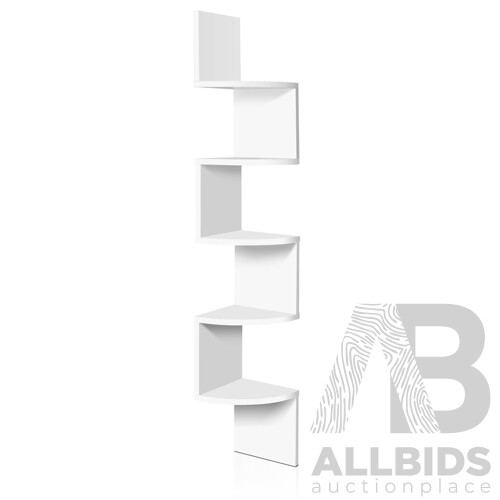 5 Tier Corner Wall Shelf - White - Brand New - Free Shipping