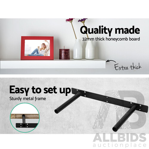 Artiss 3 Piece Floating Wall Shelves - White - Brand New - Free Shipping