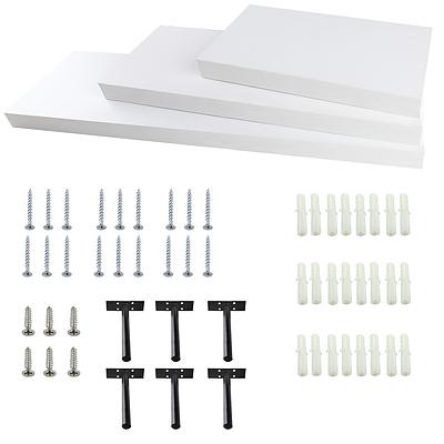 Artiss 3 Piece Floating Wall Shelves - White - Brand New - Free Shipping