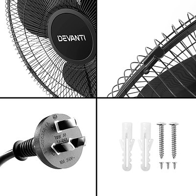 40cm 16 Wall Mountable Fan - Black