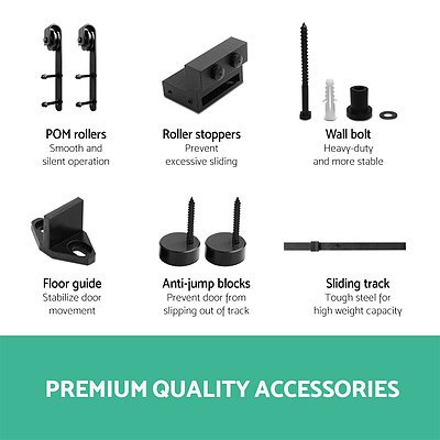 Sliding Barn Door Hardware - Black - Brand New - Free Shipping