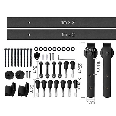 Sliding Barn Door Hardware - Black - Brand New - Free Shipping