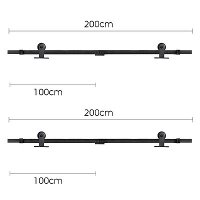 4M Sliding Barn Door Hardware - Black - Free Shipping