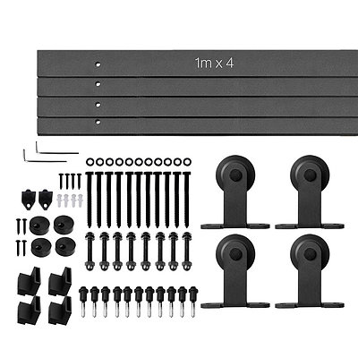 4M Sliding Barn Door Hardware - Black - Free Shipping
