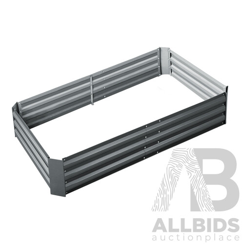 Galvanised Raised Garden Bed - 150 x 90 x 30cm - Aluminium Grey  - Brand New - Free Shipping