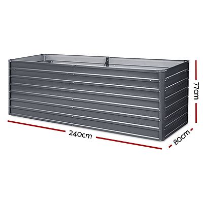 2PCS 120X80X77cm Galvanised Steel Raised Garden Bed Planter