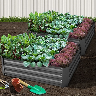 Garden Bed 2PCS 120X90X30CM Galvanised Steel Raised Planter - Brand New - Free Shipping