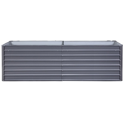 Galvanised Steel Raised Garden Bed Instant Planter 160 x 80 x 77cm Aluminium X2