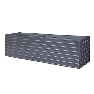 Galvanised Steel Raised Garden Bed Instant Planter 160 x 80 x 77cm Aluminium X2