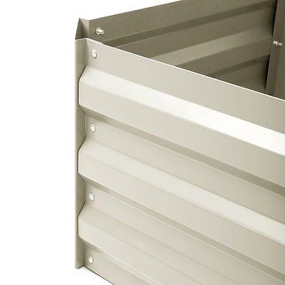 Set of 2 210cm x 90cm Raised Garden Bed - Cream