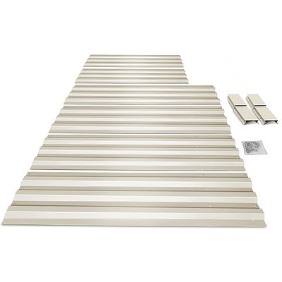 Set of 2 210cm x 90cm Raised Garden Bed - Cream