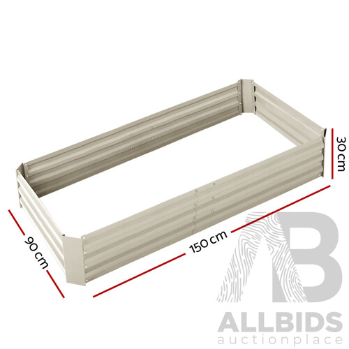 Set of 2 Galvanised Steel Garden Bed - Cream - Brand New - Free Shipping