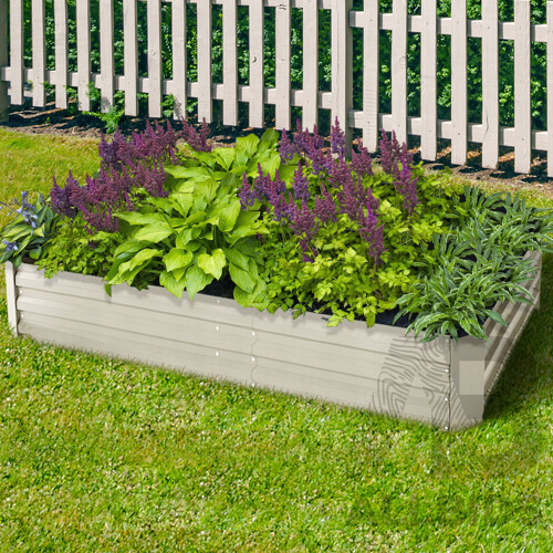Set of 2 Galvanised Steel Garden Bed - Cream - Brand New - Free Shipping