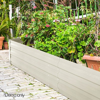 Set of 2 Galvanised Steel Garden Bed - Cream - Brand New - Free Shipping
