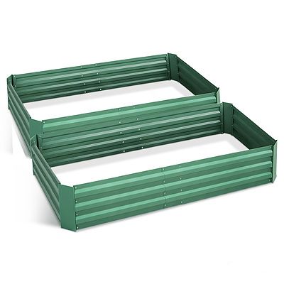 Garden Bed 2PCS 210X90X30cm Galvanised Steel Raised Planter Green - Brand New - Free Shipping
