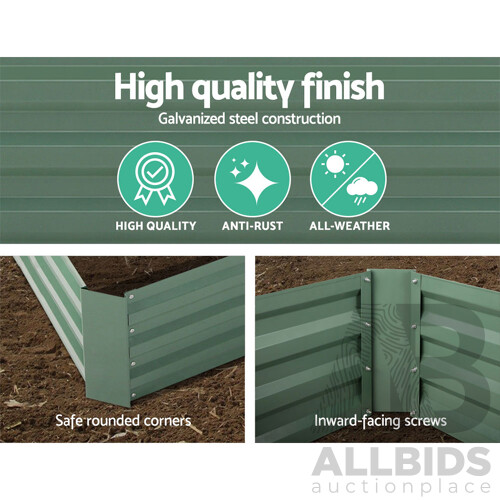 Set of 2 Galvanised Steel Garden Bed - Green - Brand New - Free Shipping
