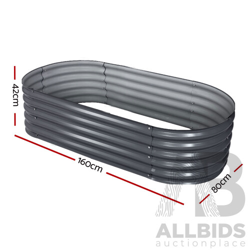 160X80X42CM Galvanised Raised Garden Bed Steel Instant Planter