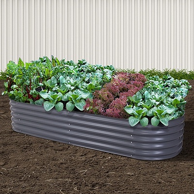 240X80X42CM Galvanised Raised Garden Bed Steel Instant Planter