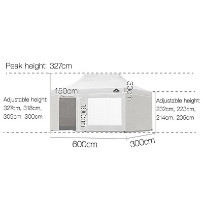 Gazebo Pop Up Marquee 3x6m Folding Wedding Tent Gazebos Shade White - Brand New - Free Shipping