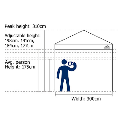 Gazebo Pop Up Marquee 3x3m Outdoor Tent Folding Wedding Gazebos White - Brand New - Free Shipping