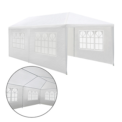 Gazebo 3x6m Outdoor Marquee Side Wall Party Wedding Tent Camping White 4 Panel - Brand New - Free Shipping