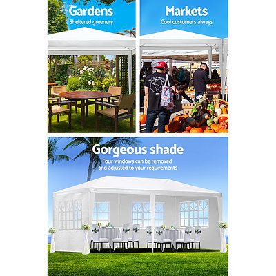 Gazebo 3x6m Outdoor Marquee Side Wall Party Wedding Tent Camping White 4 Panel - Brand New - Free Shipping