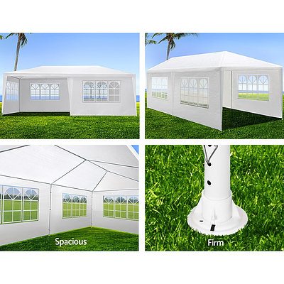 Gazebo 3x6m Outdoor Marquee Side Wall Party Wedding Tent Camping White 4 Panel - Brand New - Free Shipping