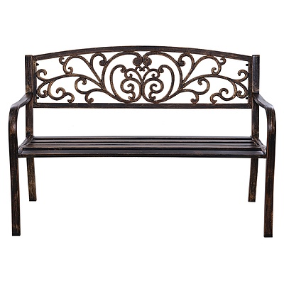 Cast Iron Garden Bench - Bronze