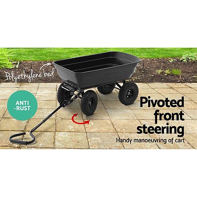 Gardeon 75L Garden Dump Cart - Black