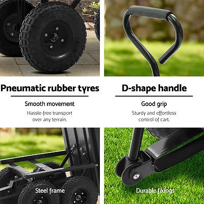 Gardeon 75L Garden Dump Cart - Black