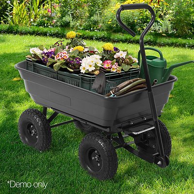 Gardeon 75L Garden Dump Cart - Black