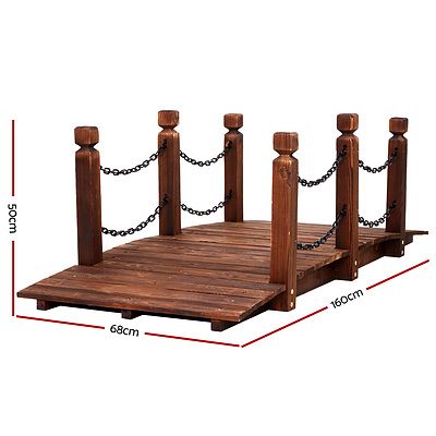 Garden Rustic Chain Bridge Wooden Decoration Decor Landscape 160cm Length Rail - Brand New - Free Shipping