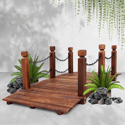 Garden Rustic Chain Bridge Wooden Decoration Decor Landscape 160cm Length Rail - Brand New - Free Shipping