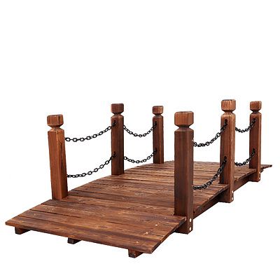 Garden Rustic Chain Bridge Wooden Decoration Decor Landscape 160cm Length Rail - Brand New - Free Shipping