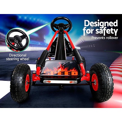 Kids Pedal Go Kart Car Ride On Toys Racing Bike Rubber Tyre Adjustable Seat - Brand New - Free Shipping