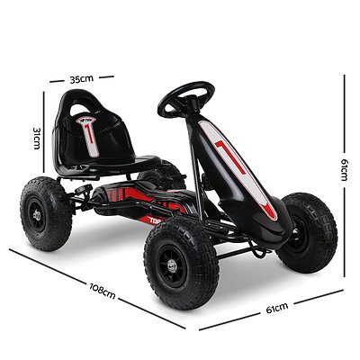 Kids Pedal Powered Go Kart - Black - Free Shipping