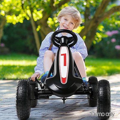 Kids Pedal Powered Go Kart - Black - Free Shipping