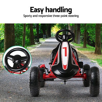 Kids Pedal Go Kart Car Ride On Toys Racing Bike Rubber Tyre Adjustable Seat - Brand New - Free Shipping