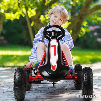 Kids Pedal Go Kart Car Ride On Toys Racing Bike Rubber Tyre Adjustable Seat - Brand New - Free Shipping