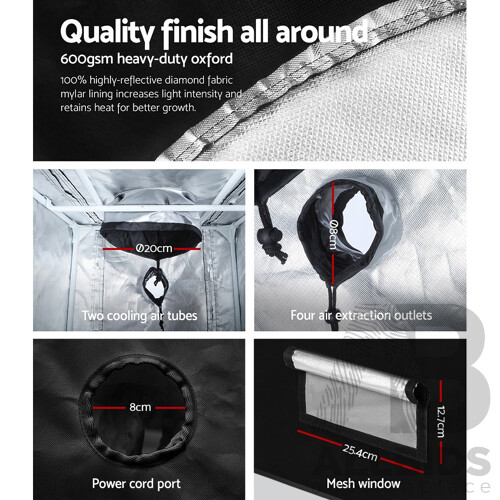 Hydroponics Grow Tent Kits Hydroponic Grow System Black 60X60X90CM 600D Oxford
