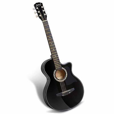 38 Inch Wooden Acoustic Guitar Black - Brand New - Free Shipping