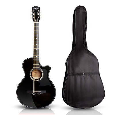 38 Inch Wooden Acoustic Guitar Black - Brand New - Free Shipping