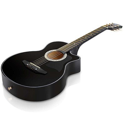 38 Inch Wooden Acoustic Guitar Black - Brand New - Free Shipping