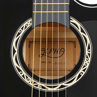 38 Inch Wooden Acoustic Guitar Black - Brand New - Free Shipping