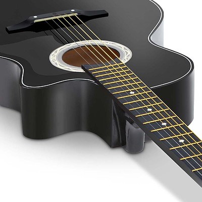 38 Inch Wooden Acoustic Guitar Black - Brand New - Free Shipping