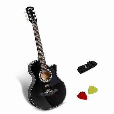 38 Inch Wooden Acoustic Guitar Black - Brand New - Free Shipping