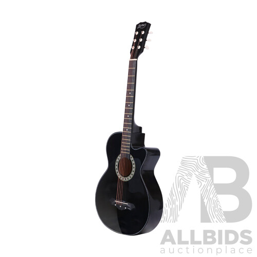 38 Inch Wooden Acoustic Guitar Black - Brand New - Free Shipping