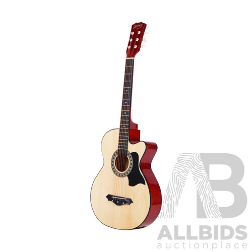 38 Inch Wooden Acoustic Guitar Natural Wood - Brand New - Free Shipping