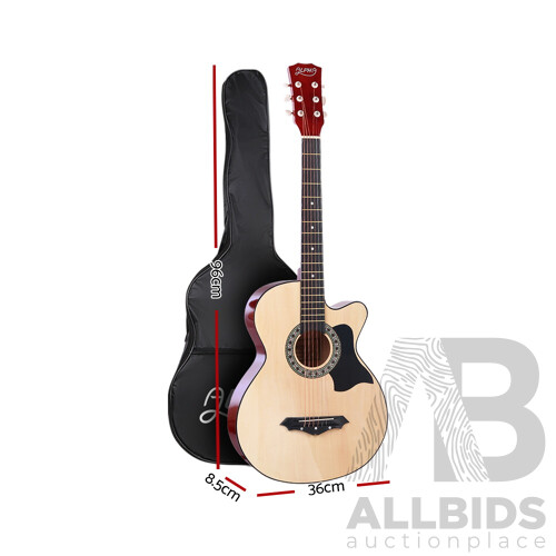 38 Inch Wooden Acoustic Guitar Natural Wood - Brand New - Free Shipping