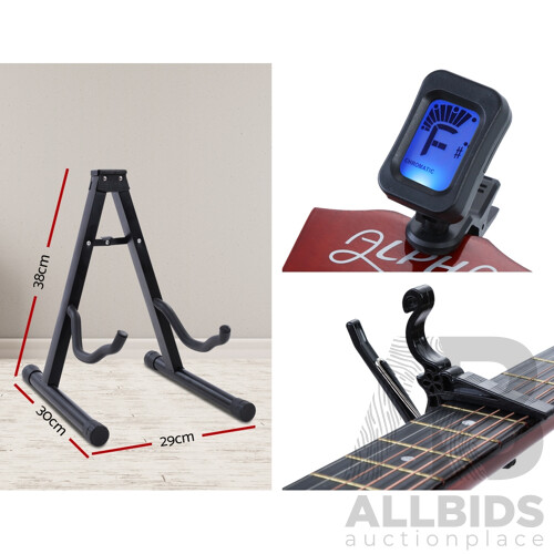 38 Inch Wooden Acoustic Guitar Left handed - Natural Wood - Brand New - Free Shipping